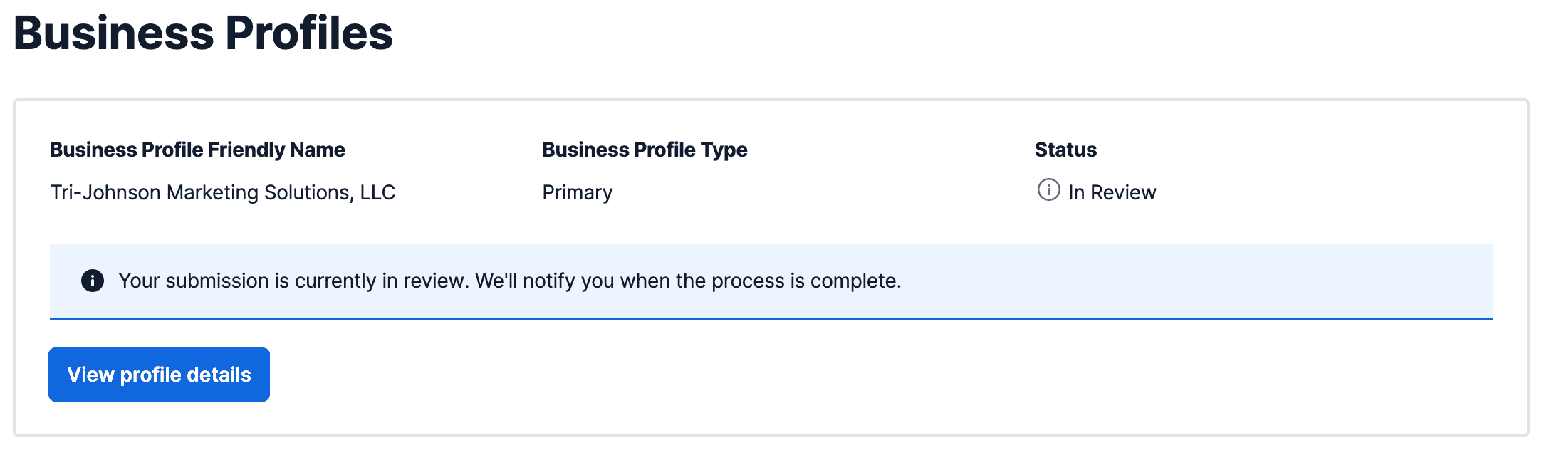 Business Profile